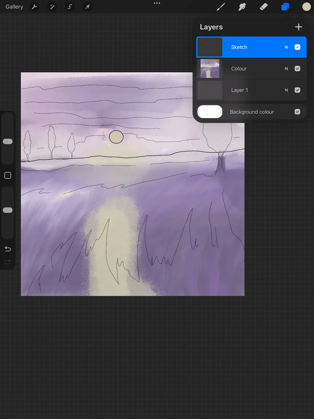 Untermalung — erste Aquarellschichten und Ebenenstruktur