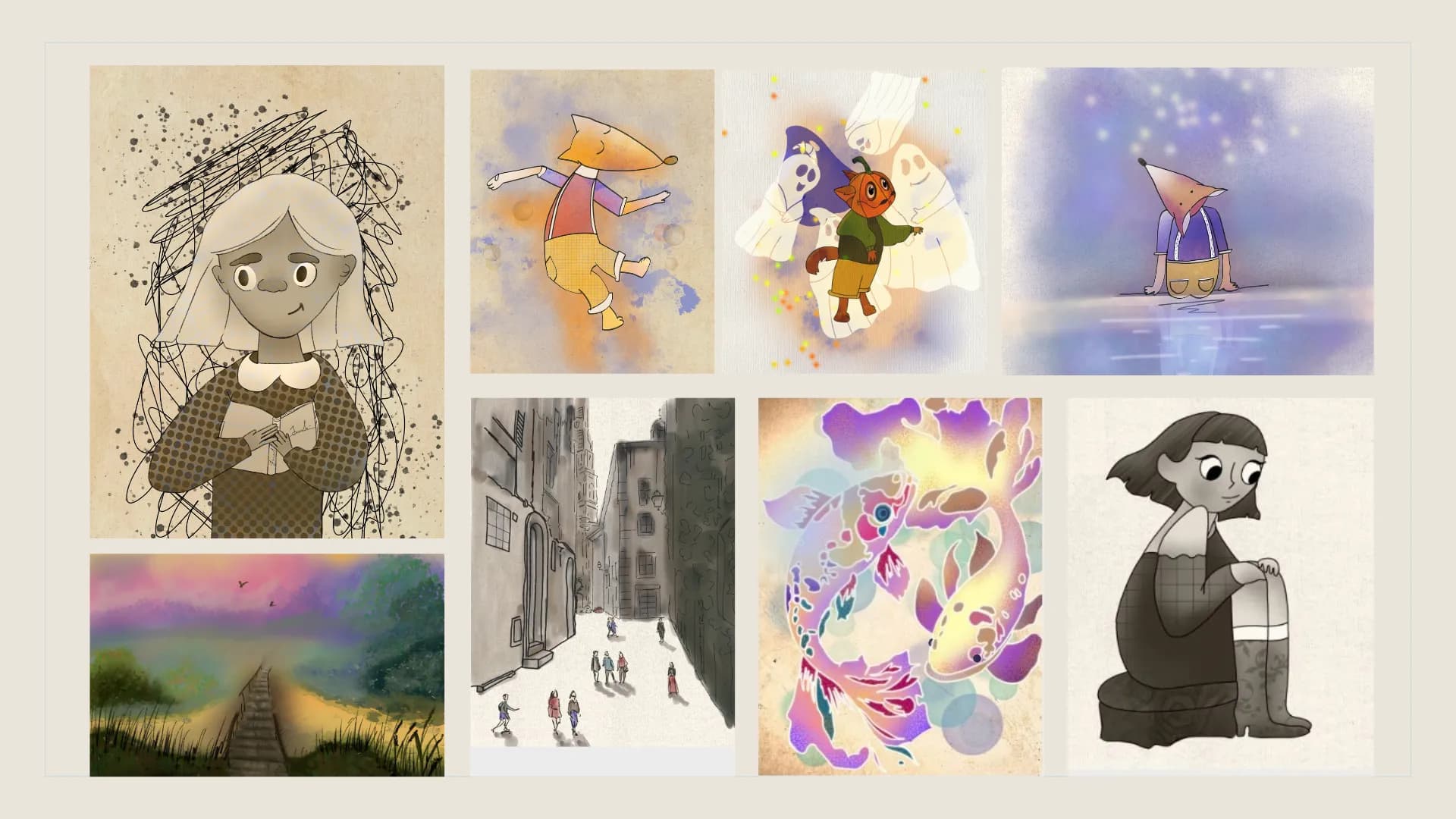 Early illustrations and style experiments