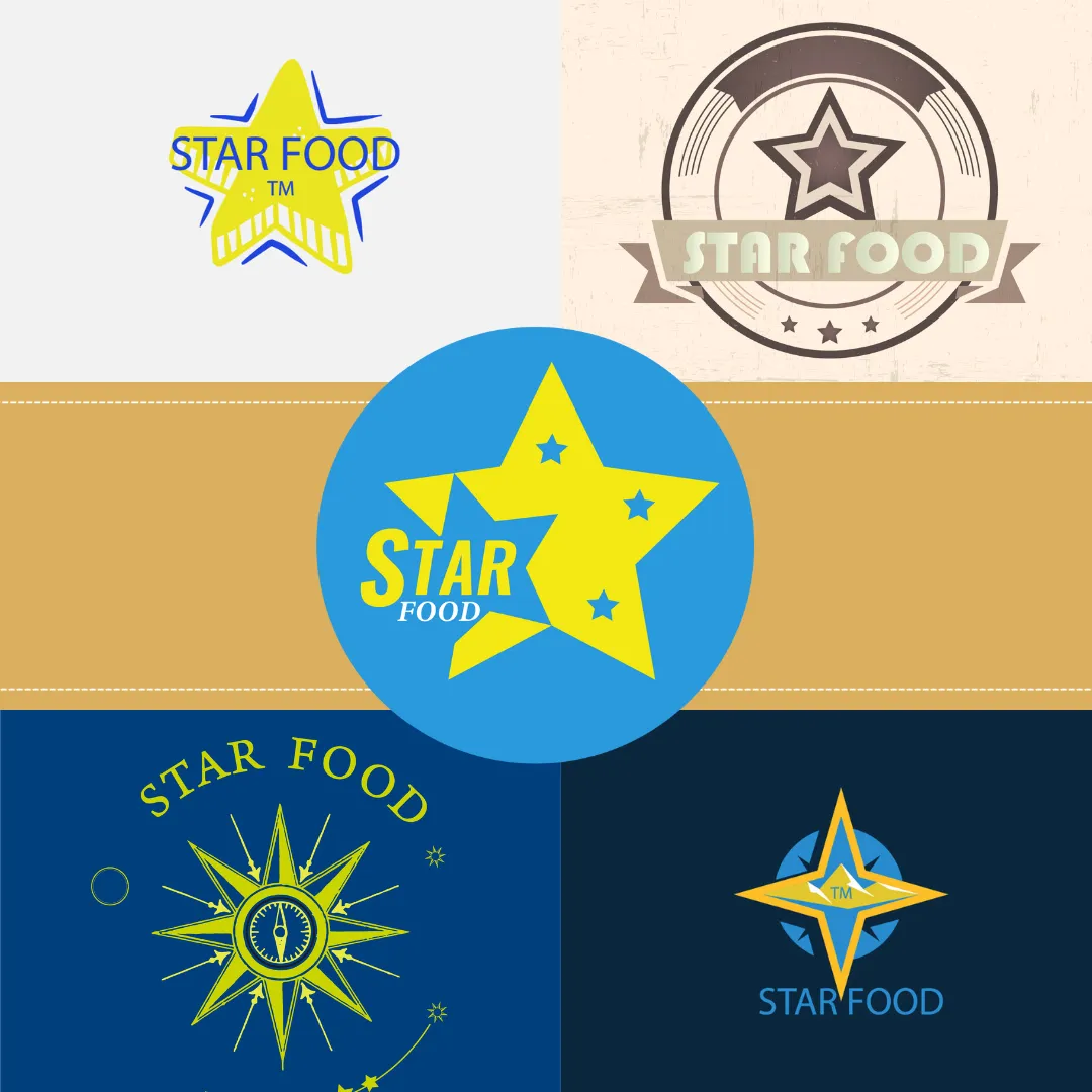Star Food logo variations