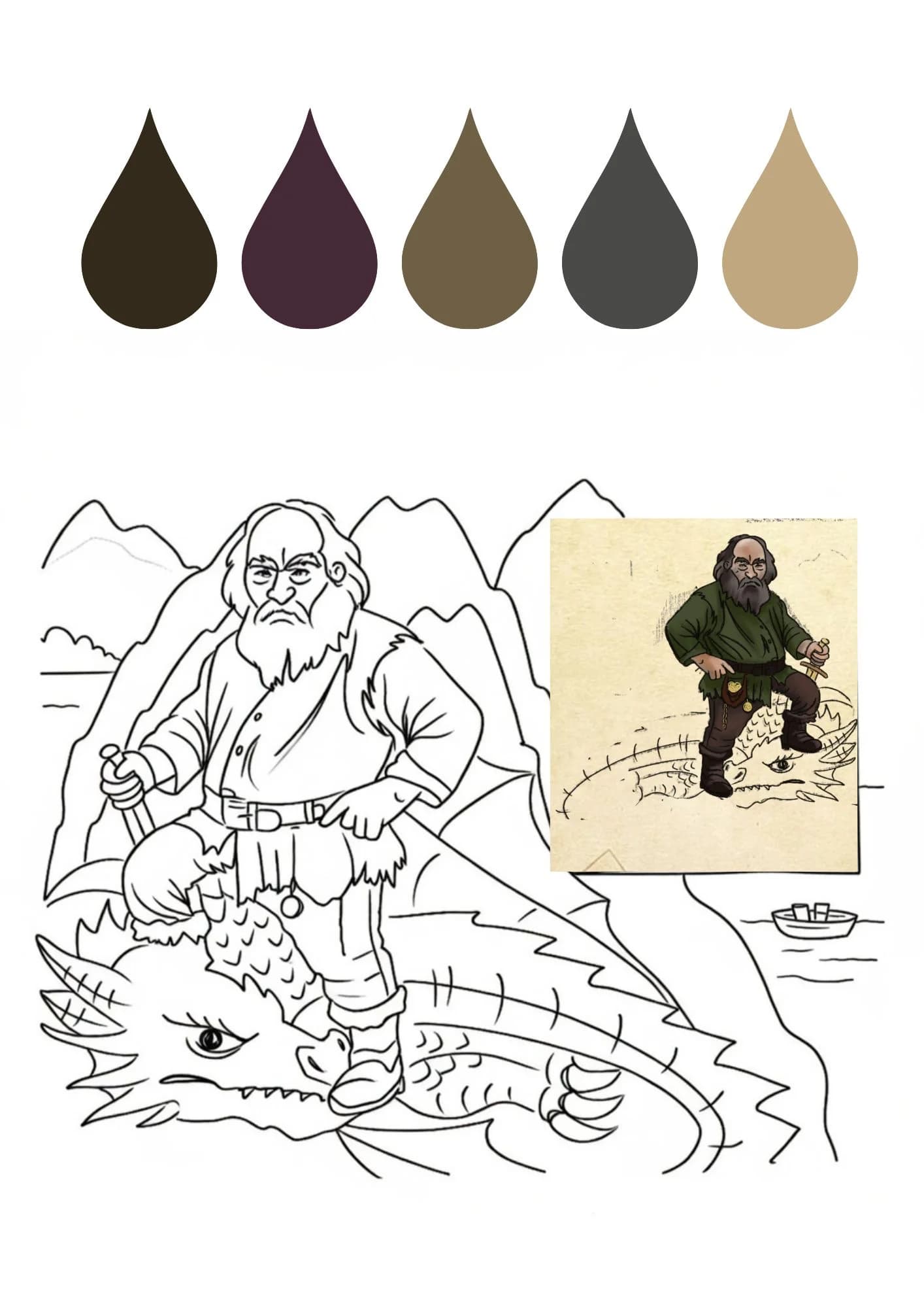 Palette and process: Sigurd defeats the dragon